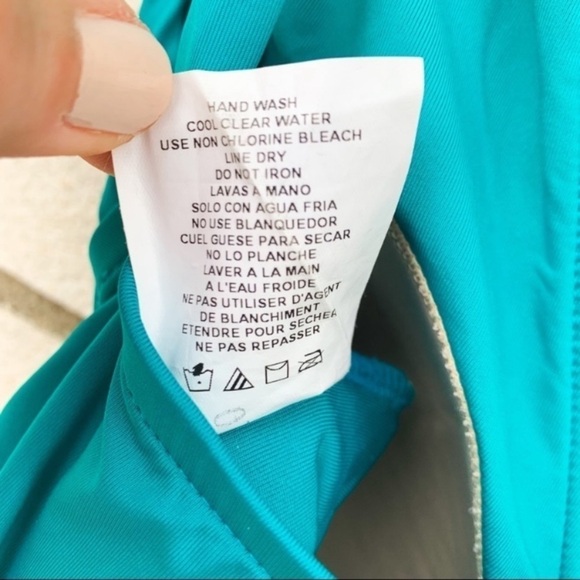 Badgley Mishka Peacock Drape Sash Maillot Swim Suit - Picture 7 of 10